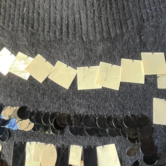 BEBE Womens Sweater Vest Black Sz L NWOT Sequins Very Unique - Picture 4 of 6